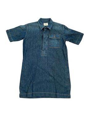 Polo Ralph Lauren Denim Dress Womens Dark Blue Short Sleeve Size Small